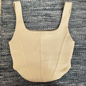 Aritzia Sculpt Knit Bustier Tank - Cream